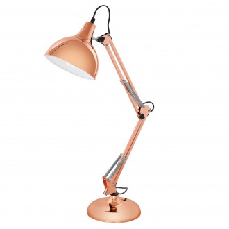 EGLO 94704 | Borgillio Eglo stolna svjetiljka 71cm sa prekidačem na kablu elementi koji se mogu okretati 1x E27 crveni bakar, crno, krom