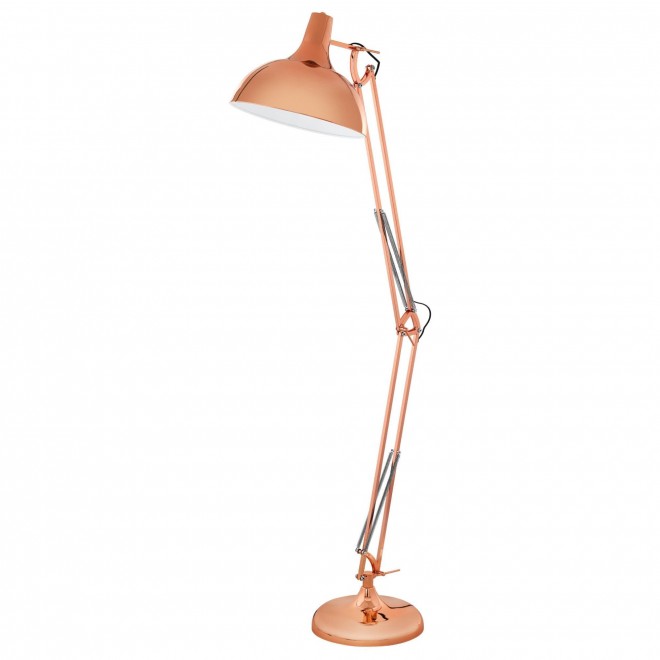 EGLO 94705 | Borgillio Eglo podna svjetiljka 190cm sa nožnim prekidačem elementi koji se mogu okretati 1x E27 crveni bakar, bijelo