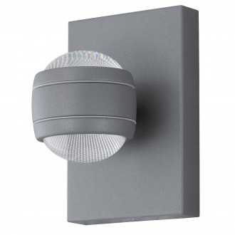 EGLO 94796 | Sesimba Eglo zidna svjetiljka 2x LED 560lm 3000K IP44 srebrno, prozirno