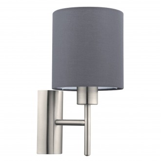 EGLO 94926 | Eglo-Pasteri-G Eglo zidna svjetiljka s prekidačem 1x E27 mat sivo, bijelo, poniklano mat