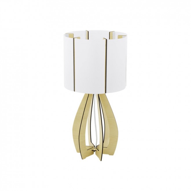 EGLO 94952 | Tindori Eglo stolna svjetiljka 45cm sa prekidačem na kablu 1x E27 javor, bijelo