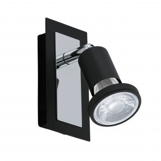EGLO 94963 | Sarria Eglo spot svjetiljka s prekidačem elementi koji se mogu okretati 1x GU10 345lm 3000K crno, krom