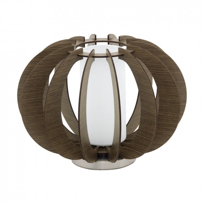 EGLO 95595 | Stellato Eglo stolna svjetiljka 21,5cm sa prekidačem na kablu 1x E27 smeđe, bijelo, poniklano mat