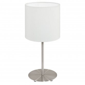 EGLO 95725 | Eglo-Pasteri-W Eglo stolna svjetiljka 27,5cm sa prekidačem na kablu 1x E14 poniklano mat, bijelo