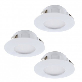 EGLO 95814 | Pineda Eglo ugradbena svjetiljka jačina svjetlosti se može podešavati, trodijelni set Ø78mm 3x LED 1500lm 3000K bijelo