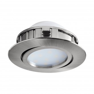 EGLO 95856 | Pineda Eglo ugradbena svjetiljka okrugli jačina svjetlosti se može podešavati, pomjerljivo Ø84mm 1x LED 500lm 3000K poniklano mat