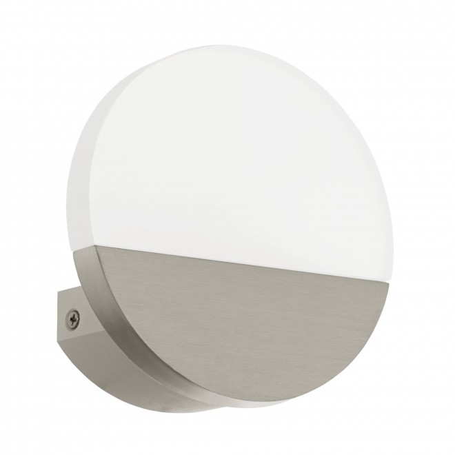 EGLO 96041 | Metrass-1 Eglo zidna svjetiljka okrugli 1x LED 480lm 3000K poniklano mat, saten