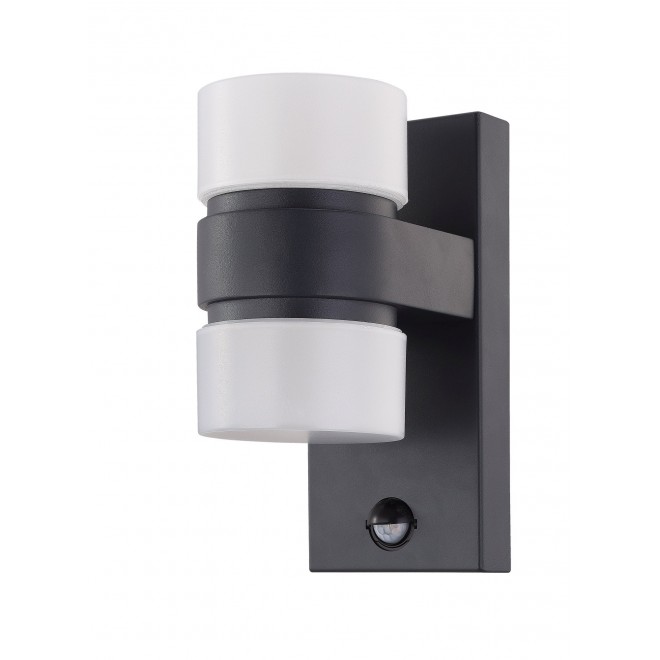 EGLO 96276 | Atollari Eglo zidna svjetiljka sa senzorom 2x LED 1000lm 3000K IP44 antracit, bijelo