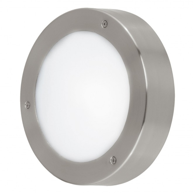 EGLO 96365 | Vento-LED Eglo zidna, stropne svjetiljke svjetiljka okrugli 1x LED 410lm 3000K IP44 plemeniti čelik, čelik sivo, bijelo