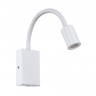 EGLO 96566 | Tazzoli Eglo zidna svjetiljka s prekidačem fleksibilna, USB utikač, punjač telefona, punjač mobilnog telefona 1x LED 380lm 3000K bijelo