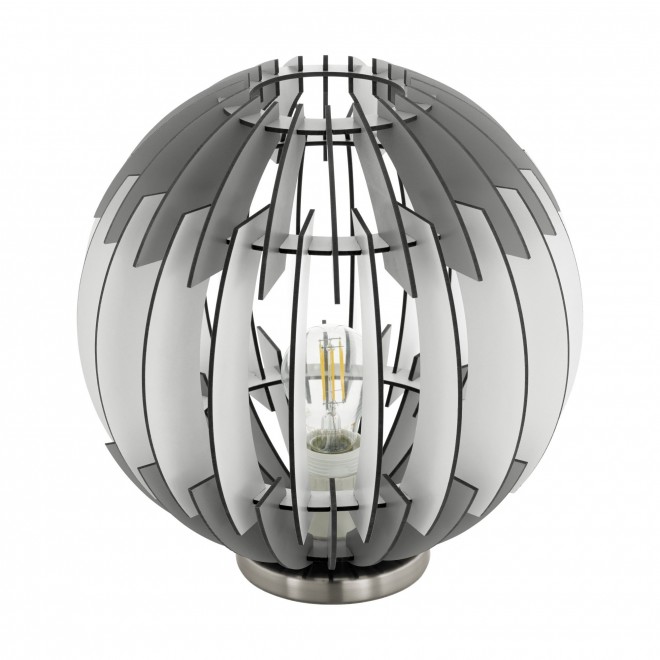 EGLO 96975 | Olmero Eglo stolna svjetiljka 31,5cm sa prekidačem na kablu 1x E27 poniklano mat, sivo, bijelo