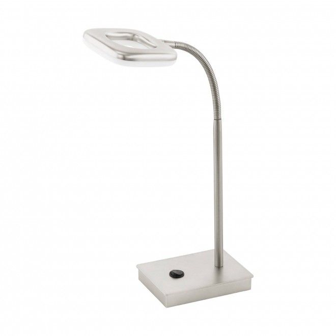 EGLO 97017 | Litago Eglo stolna svjetiljka 37cm sa dodirnim prekidačem fleksibilna 1x LED 350lm 3000K poniklano mat, bijelo