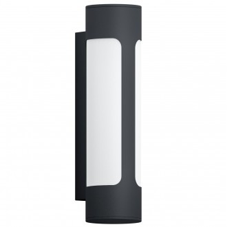 EGLO 97119 | Tonego Eglo zidna svjetiljka cilindar 2x LED 1000lm 3000K IP44 antracit, bijelo