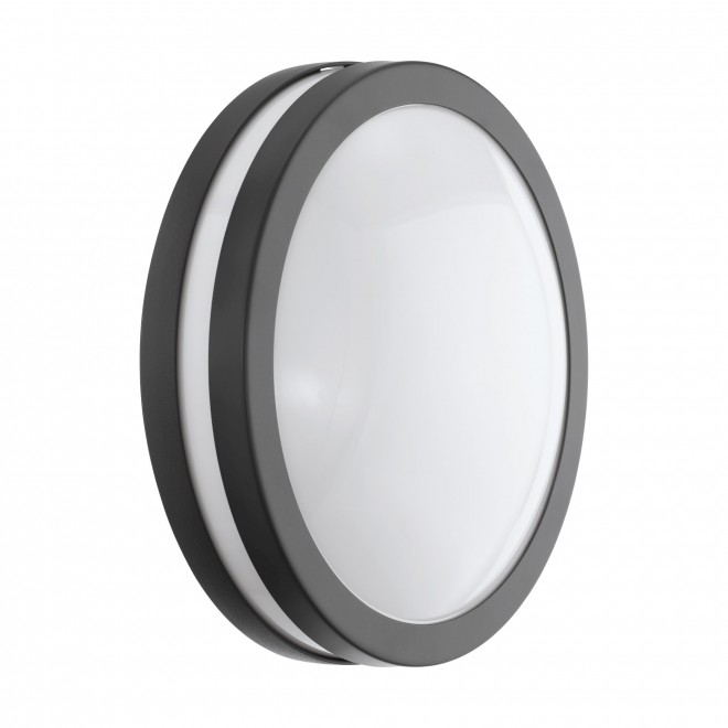 EGLO 97237 | EGLO-Connect-Locana Eglo zidna, stropne svjetiljke smart rasvjeta okrugli jačina svjetlosti se može podešavati 1x LED 1400lm 3000K IP44 antracit, bijelo