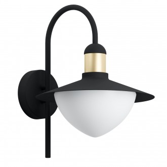 EGLO 97285 | Sirmione Eglo zidna svjetiljka 1x E27 IP44 crno, zlatno, bijelo