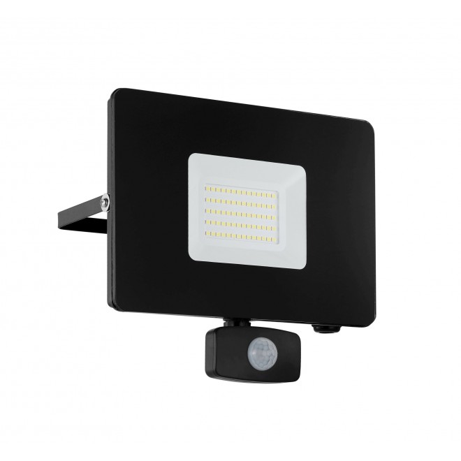 EGLO 97463 | Faedo Eglo reflektor svjetiljka sa senzorom, svjetlosni senzor - sumračni prekidač elementi koji se mogu okretati 1x LED 4800lm 4000K IP44 crno, prozirna