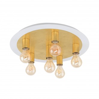 EGLO 97493 | Passano Eglo stropne svjetiljke svjetiljka okrugli 6x E27 1920lm 3000K bijelo, zlatno