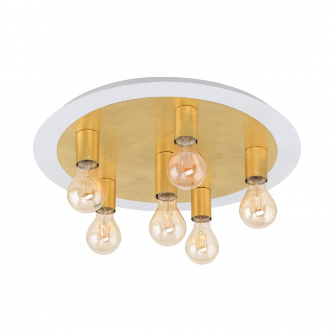 EGLO 97493 | Passano Eglo stropne svjetiljke svjetiljka okrugli 6x E27 1920lm 3000K bijelo, zlatno
