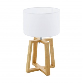 EGLO 97516 | Chietino-1 Eglo stolna svjetiljka 44cm sa prekidačem na kablu 1x E27 krom, bijelo, smeđe