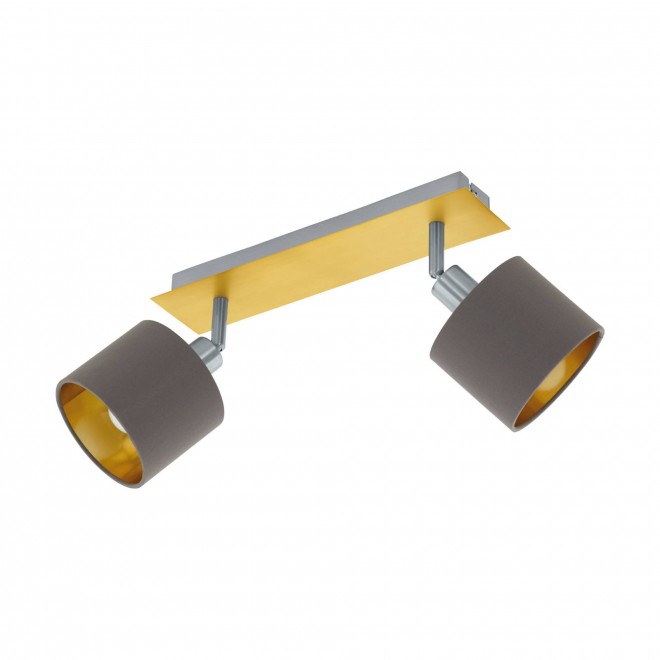 EGLO 97537 | Valbiano Eglo spot svjetiljka elementi koji se mogu okretati 2x E14 mesing, poniklano mat, kapuchino