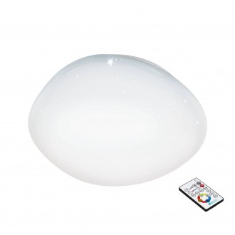 EGLO 97578 | Sileras Eglo zidna, stropne svjetiljke svjetiljka okrugli daljinski upravljač jačina svjetlosti se može podešavati, sa podešavanjem temperature boje, noćno svjetlo 1x LED 4600lm 2700 <-> 5000K bijelo, učinak kristala