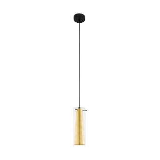 EGLO 97651 | Pinto-Gold Eglo visilice svjetiljka 1x E27 crno, prozirna, zlatno