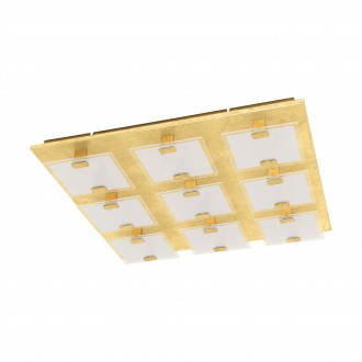 EGLO 97729 | Vicaro-1 Eglo zidna, stropne svjetiljke svjetiljka četvrtast 9x LED 1620lm 3000K zlato mat, bijelo, prozirna