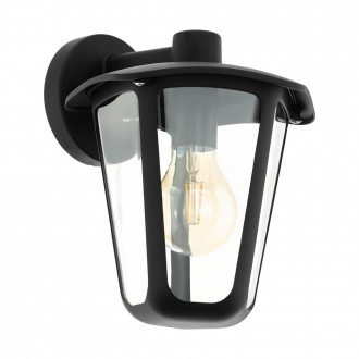 EGLO 98121 | Monreale Eglo zidna svjetiljka 1x E27 IP44 crno, prozirno