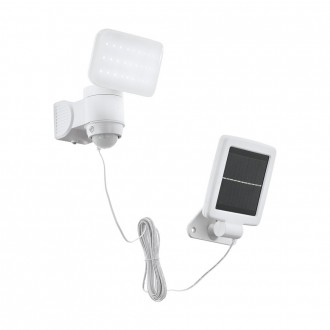 EGLO 98196 | Casabas Eglo zidna svjetiljka sa senzorom solarna baterija, elementi koji se mogu okretati 1x LED 470lm 6500K IP44 bijelo, crno