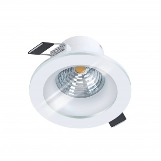EGLO 98241 | Salabate Eglo ugradbena svjetiljka okrugli jačina svjetlosti se može podešavati Ø88mm 1x LED 450lm 4000K IP44/20 bijelo, prozirna