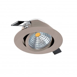 EGLO 98303 | Saliceto Eglo ugradbena svjetiljka okrugli jačina svjetlosti se može podešavati, pomjerljivo Ø88mm 1x LED 380lm 2700K satenski nikal