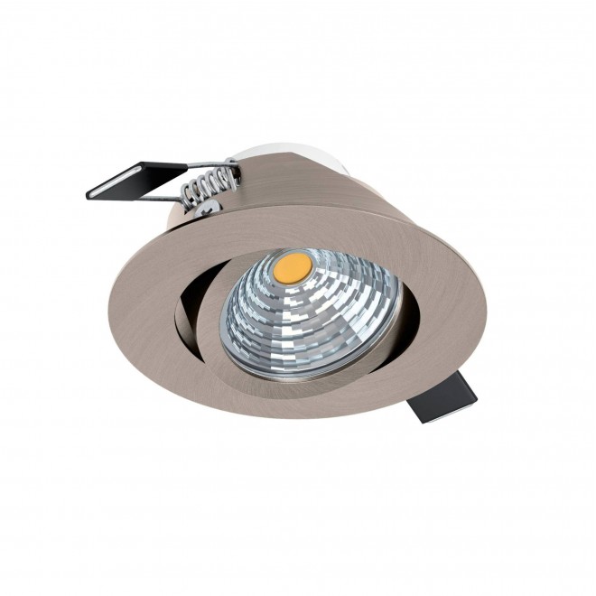 EGLO 98303 | Saliceto Eglo ugradbena svjetiljka okrugli jačina svjetlosti se može podešavati, pomjerljivo Ø88mm 1x LED 380lm 2700K satenski nikal