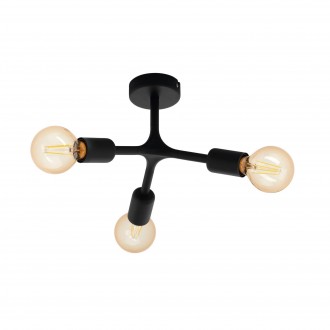 EGLO 98317 | Bocadella-1 Eglo stropne svjetiljke svjetiljka 3x E27 crno nikel