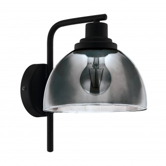 EGLO 98385 | Beleser Eglo zidna svjetiljka 1x E27 crno, prozirna crna