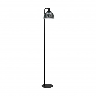 EGLO 98387 | Beleser Eglo podna svjetiljka 105cm sa nožnim prekidačem 1x E27 crno, prozirna crna