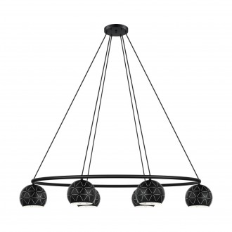 EGLO 98456 | Cantallops Eglo visilice svjetiljka 6x E14 crno nikel, bijelo