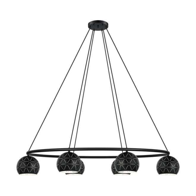 EGLO 98456 | Cantallops Eglo visilice svjetiljka 6x E14 crno nikel, bijelo