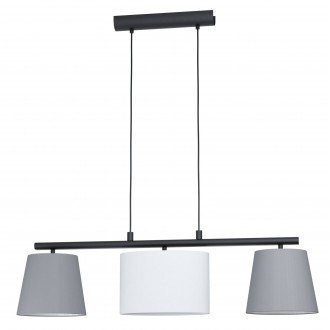EGLO 98587 | Almeida Eglo visilice svjetiljka 3x E14 crno, sivo, bijelo