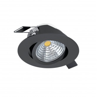 EGLO 98609 | Saliceto Eglo ugradbena svjetiljka okrugli jačina svjetlosti se može podešavati, pomjerljivo Ø88mm 1x LED 380lm 2700K crno