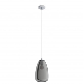 EGLO 98615 | Alobrase Eglo visilice svjetiljka 1x E27 krom, prozirna crna