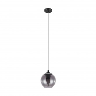 EGLO 98651 | Ariscani Eglo visilice svjetiljka 1x E27 crno, prozirna crna, zrcalo