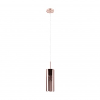 EGLO 98698 | Selvino Eglo visilice svjetiljka 1x E27 satenski nikal, prozirna, crveni bakar