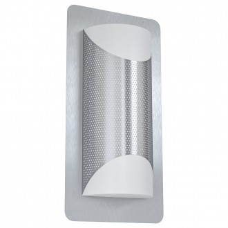 EGLO 98716 | Cistierna Eglo zidna svjetiljka 2x E27 IP44 plemeniti čelik, čelik sivo, bijelo