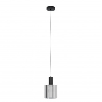 EGLO 98752 | Gorosiba Eglo visilice svjetiljka 1x E27 crno, prozirna crna, zrcalo