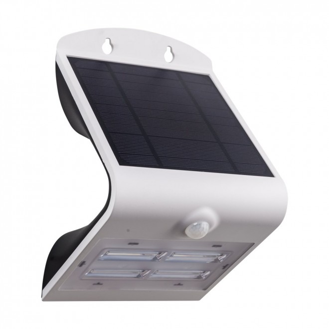 EGLO 98757 | Lamozzo Eglo zidna svjetiljka sa senzorom, svjetlosni senzor - sumračni prekidač solarna baterija, orientciona rasvjeta 1x LED 440lm 4000/3000K IP44 bijelo, prozirno