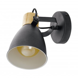 EGLO 99074 | Coswarth Eglo spot svjetiljka elementi koji se mogu okretati 1x E27 antracit, drvo, krem