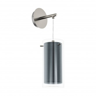 EGLO 99288 | Pinto-Textil Eglo zidna svjetiljka 1x E27 satenski nikal, prozirno, sivo