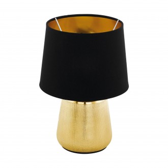 EGLO 99331 | Manalba-1 Eglo stolna svjetiljka 30cm sa prekidačem na kablu 1x E14 zlatno, crno