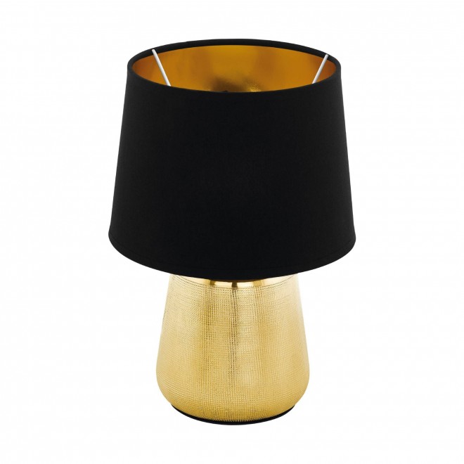 EGLO 99331 | Manalba-1 Eglo stolna svjetiljka 30cm sa prekidačem na kablu 1x E14 zlatno, crno