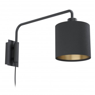 EGLO 99348 | Staiti-1 Eglo zidna svjetiljka sa prekidačem na kablu elementi koji se mogu okretati 1x E27 crno